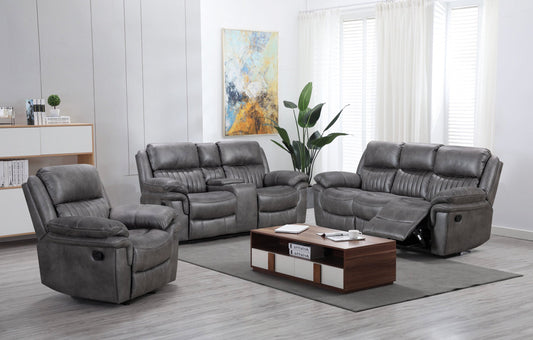Hampton Collection Reclining Set Gray | Bundle & Save
