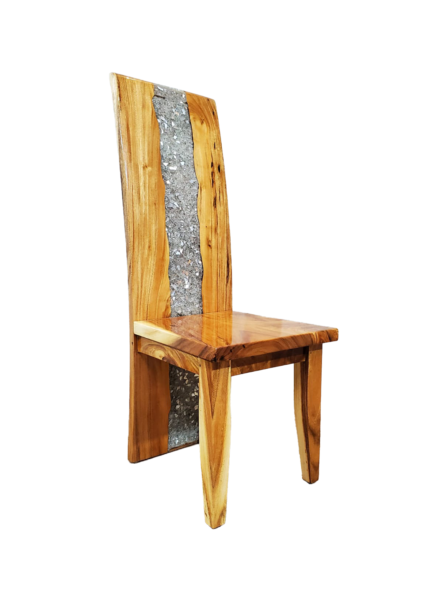 High Back Resin Dining Chair Crystal