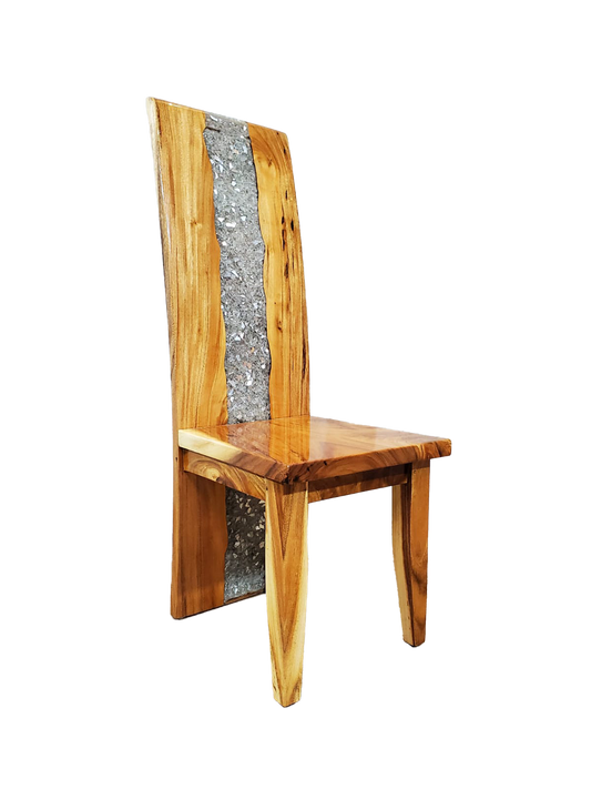 High Back Resin Dining Chair Crystal