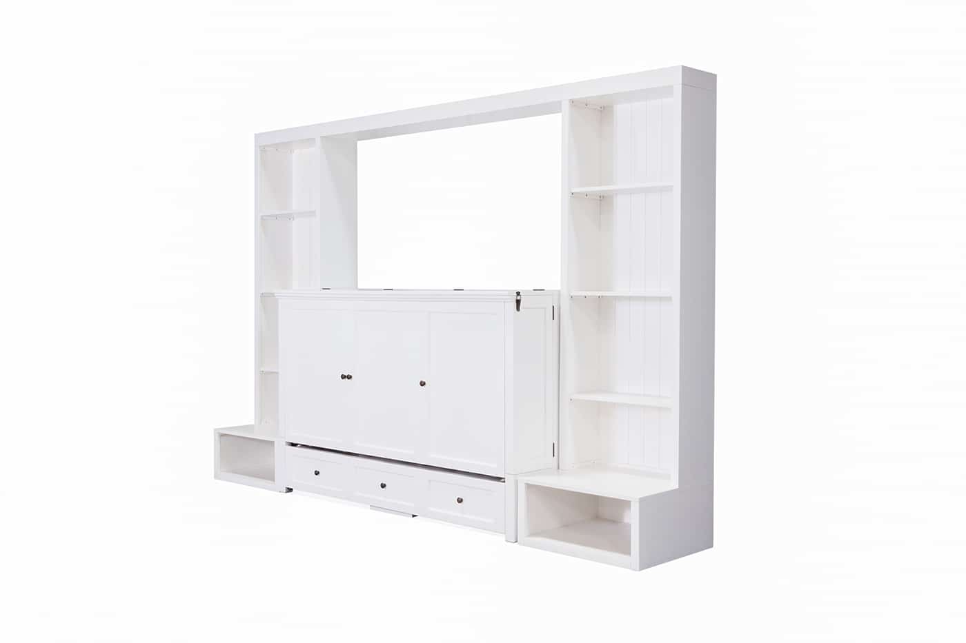 New Traditions Murphy Bed Bookshelf Unit - White