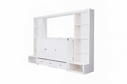 New Traditions Murphy Bed Bookshelf Unit - White