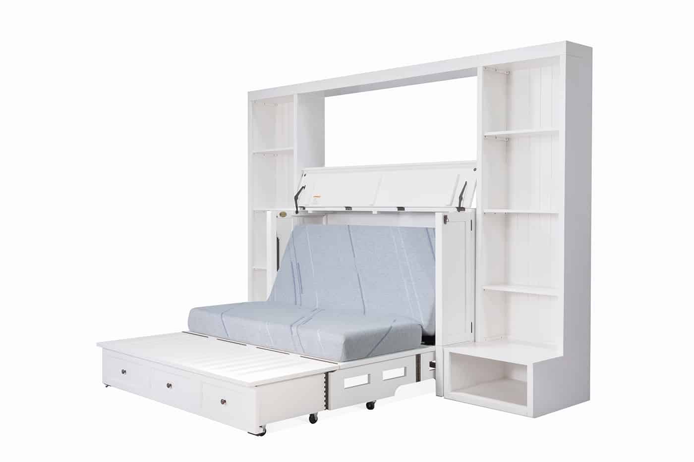 New Traditions Murphy Bed Bookshelf Unit - White