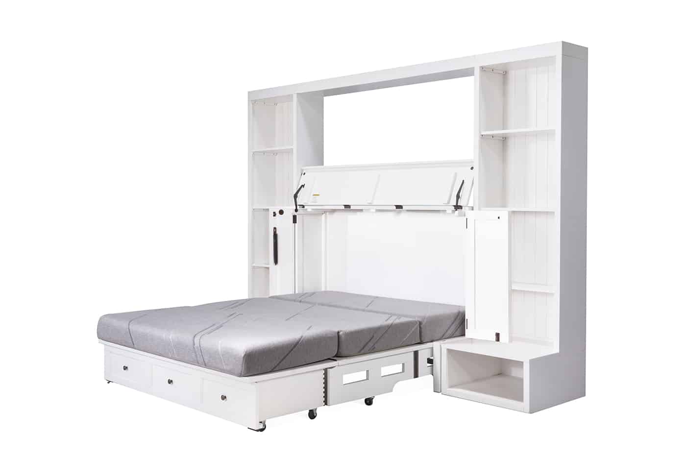 New Traditions Murphy Bed Bookshelf Unit - White
