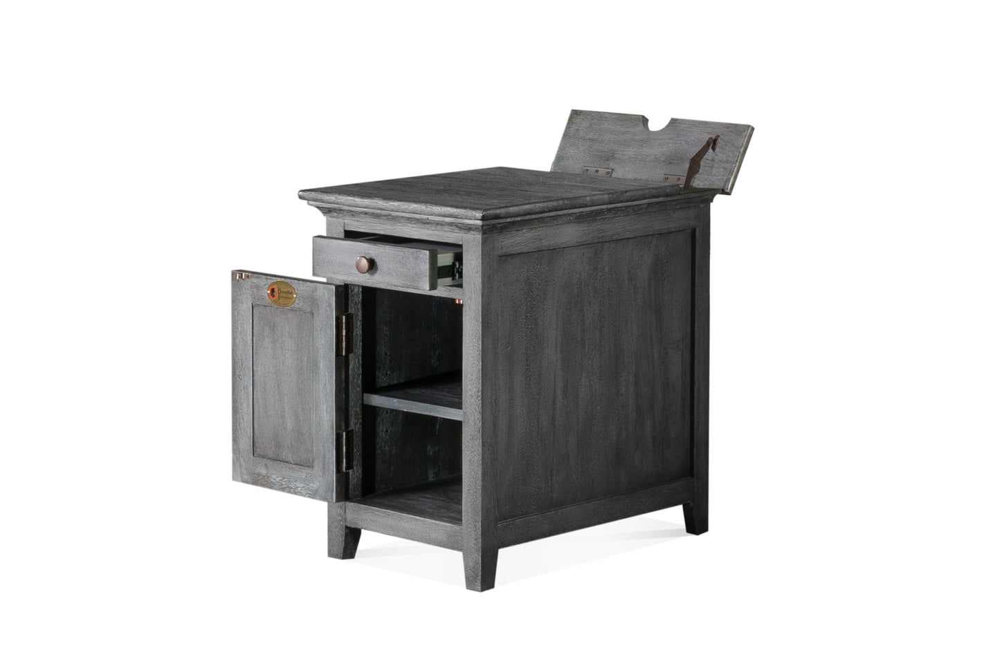 New Traditions Power Chairside Table - Gray
