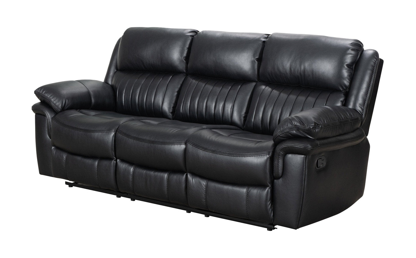 Hampton Collection Reclining Sofa Black | Comfort Meets Style