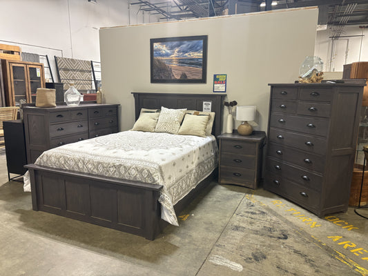 Solid Wood Gray Finish Bedroom Suite | Clearance Sale