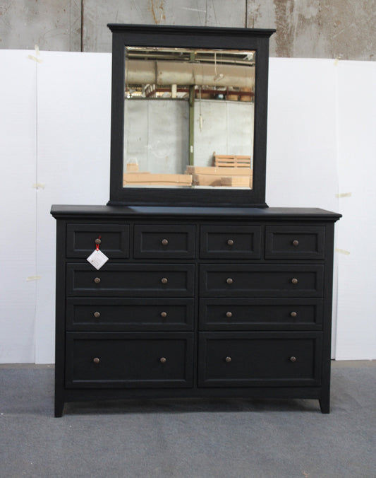 New Traditions Collection Mirrored Dresser - Black