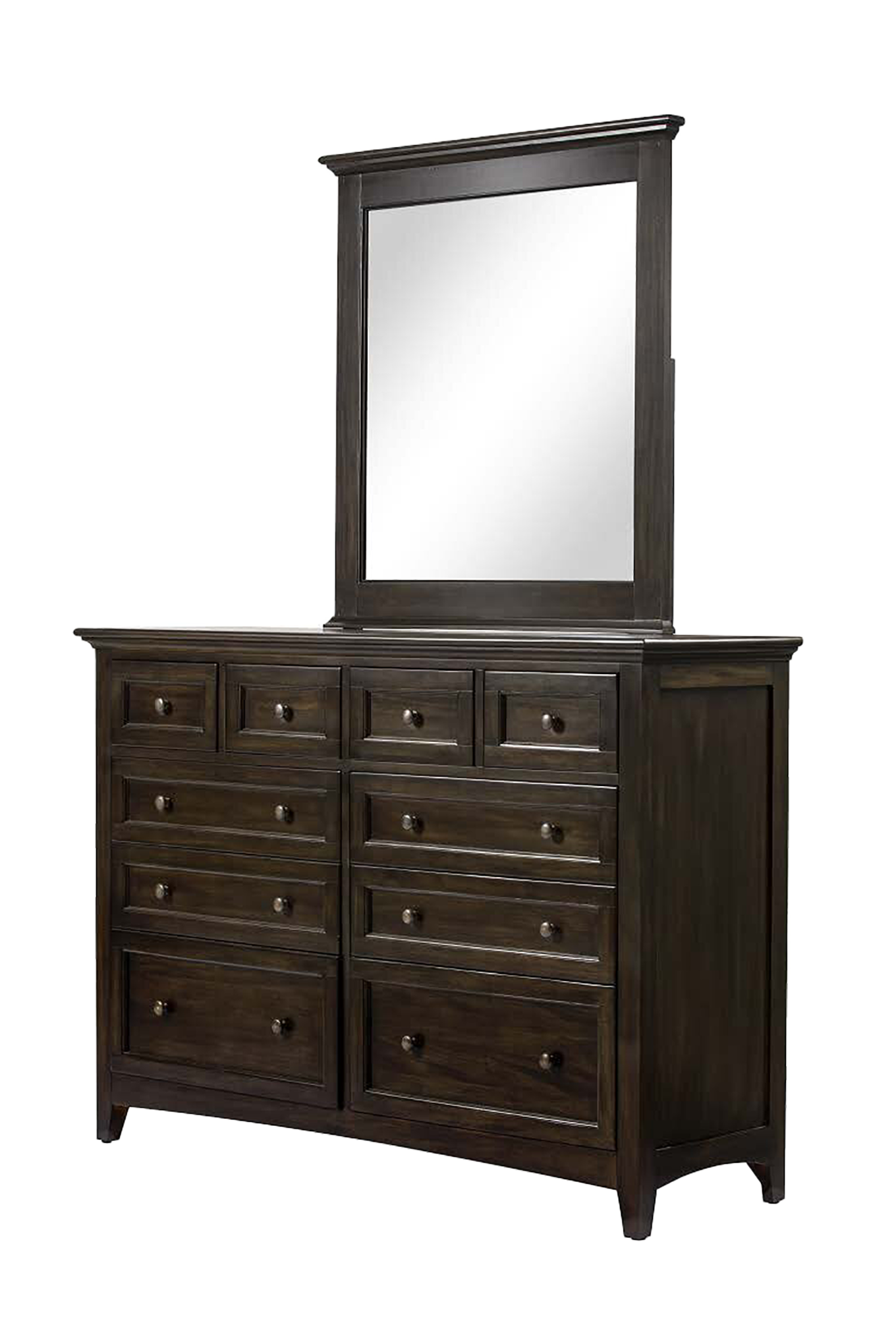 New Traditions Collection Mirrored Dresser - Espresso
