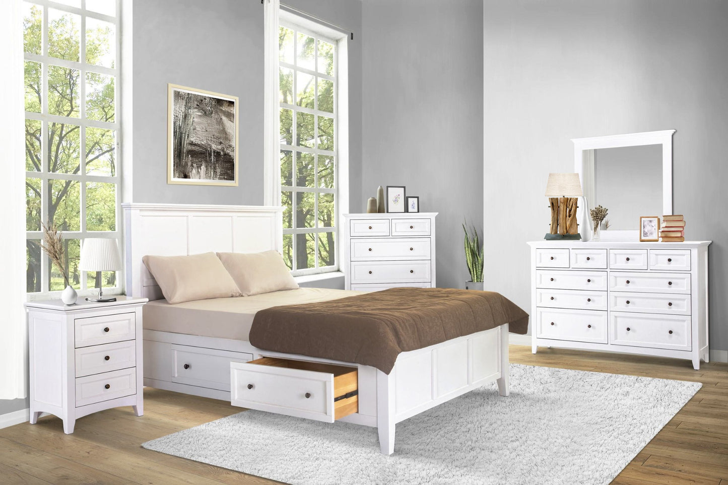 New Traditions Storage Bed - White
