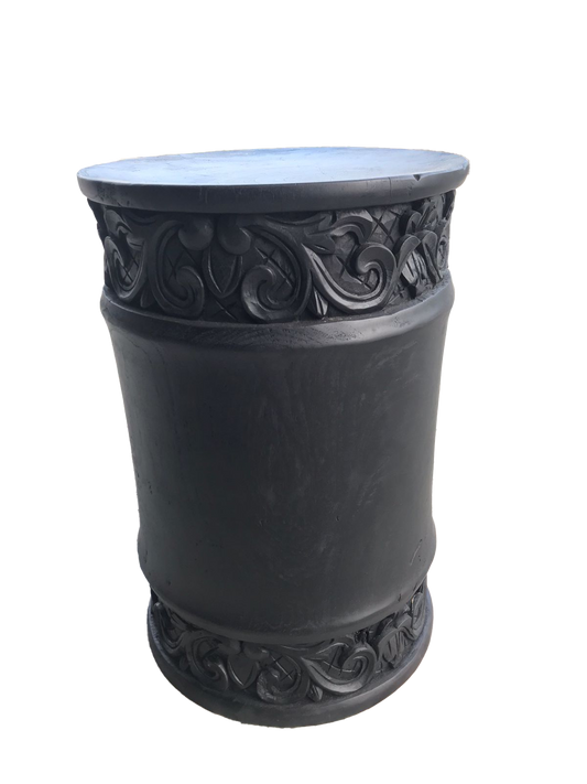 Allu Carved Stool Black