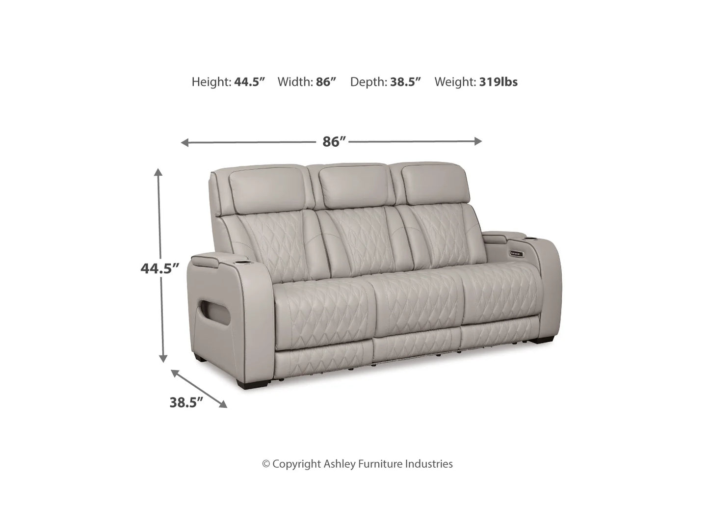 Boyington Dual Power Leather Reclining Sofa