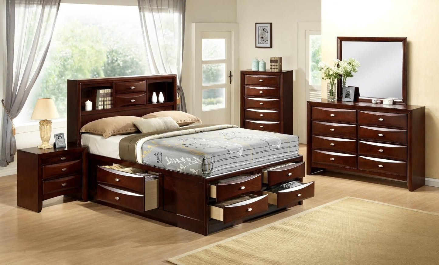 Ultimate Storage Bed Merlot - Storage Bed & Captains Headboard