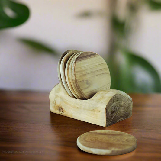 Teak Coaster Set | Trending Now